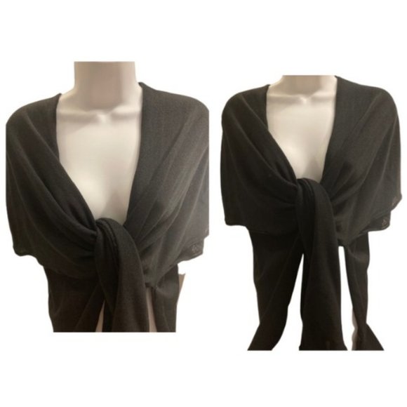 Vintage Black Wrap Shawl - Picture 1 of 2